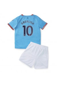 Manchester City Jack Grealish #10 Babyklær Hjemme Fotballdrakt til barn 2022-23 Korte ermer (+ Korte bukser)
